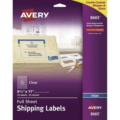 ETIQUETA AVERY 8665 CARTA TRANS CON 25
