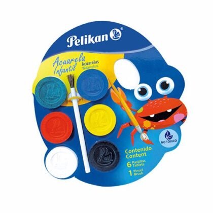 ACUARELA PELIKAN INFANTIL CON 6 COLORES
