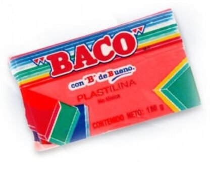 PLASTILINA MARQUETA BACO B-180 ROJO