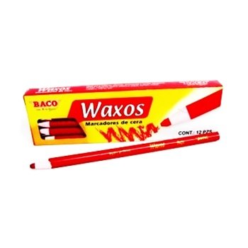 MARCADOR CERA WAXOS BACO ROJO