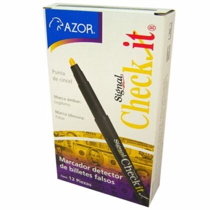 MARCADOR DETECTOR BILLETE FALSO CHECK AZOR