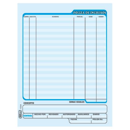 BLOCK POLIZA INGRESOSPRINTA T.CARTA 50 H PRINTAFORM