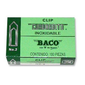 CLIP CUADRADITO BACO NO. 2 CON 100