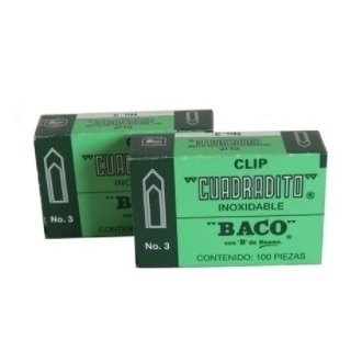 CLIP CUADRADITO BACO NO. 3 CON 100