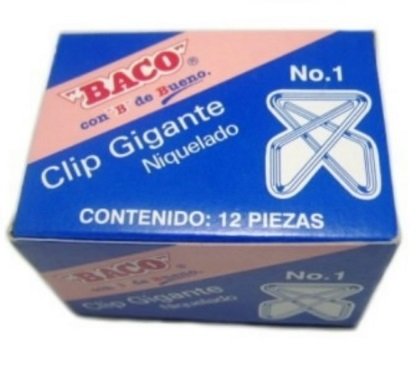 CLIP GIGANTE NIQUELADO BACO NO.1 CON 12
