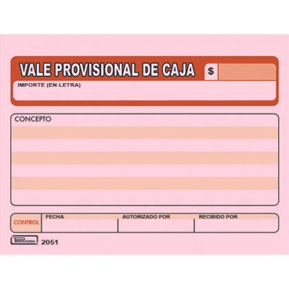 BLOCK VALE PROV.CAJA PRINTAFORM 1/4 CTA 50H