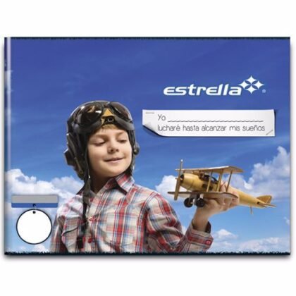 CUADERNO FORMA ITALIANA GRAPA ESTRELLA CUADRO GRANDE 100 HOJAS