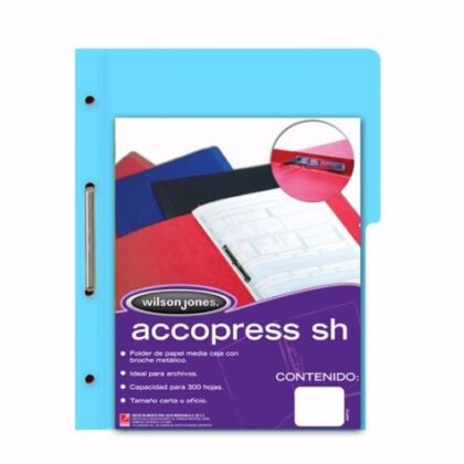 FOLDER CON BROCHE TAMAÑO OFICIO ACCOPRESS AZUL CLARO