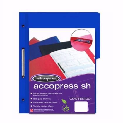 FOLDER CON BROCHE TAMAÑO OFICIO ACCOPRESS AZUL OBSCURO