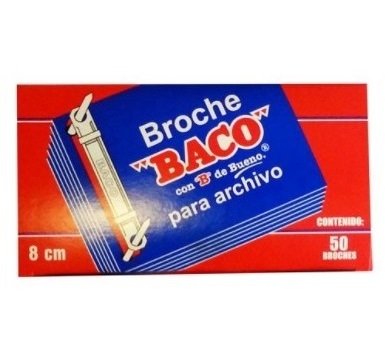 BROCHE PARA ARCHIV BACO 8CM B-082 ROJO CON 50