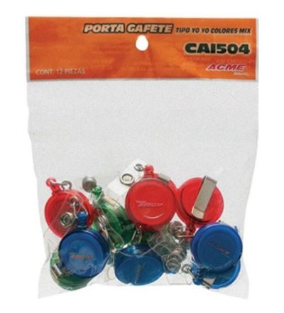 BROCHE PARA GAFETE BARRILITO COLORES RETRACTILTIL