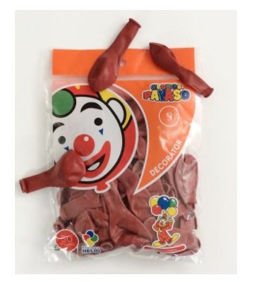 GLOBOS NO.9 PAYASO COLOR ROJO 100PZ