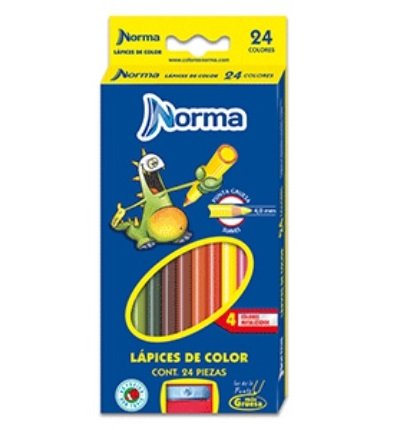 LÁPICES COLORES NORMA REDONDO CON 24