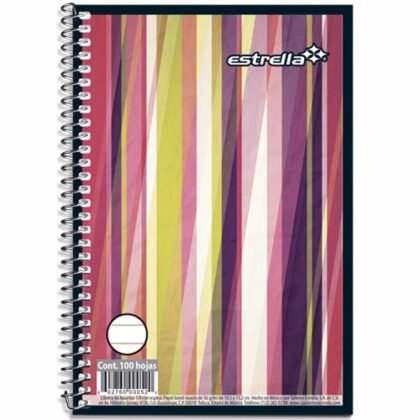 LIBRETA 1/8 ESTRELLA 10.5X15.2 CON ESPIRAL RAYA 100 HOJAS