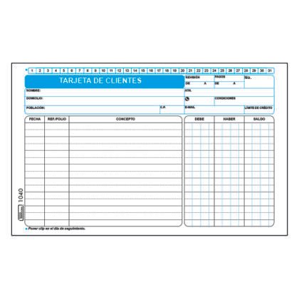 TARJETA DE CLIENTES PRINTAFORM 5X8" 50 PZ