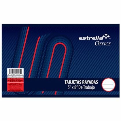 TARJETA ESTRELLA 5X8 TRABAJO RAYA CON 100