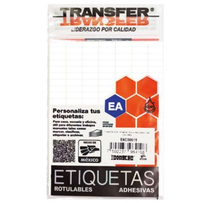 ETIQUETA TRANSFER B NO.6 BCA 13X38 CON 600