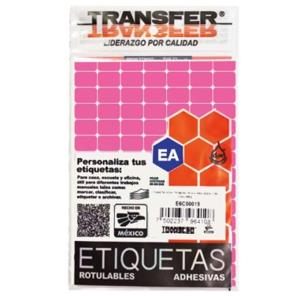 ETIQUETA TRANSFER B NO.1 ROSA 9X13 CON 1260