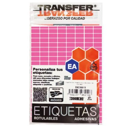 ETIQUETA TRANSFER B NO.8 ROSA 13X25 CON 504