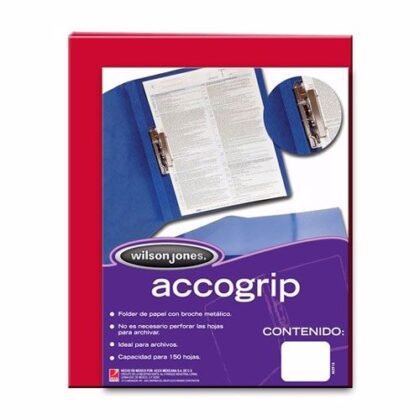 FOLDER CON PALANCA ACCOGRIP TAMAÑO CARTA ROJO