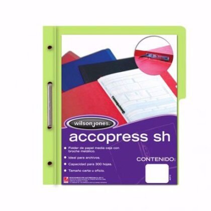 FOLDER CON BROCHE TAMAÑO CARTA ACCOPRESS VERDE CLARO