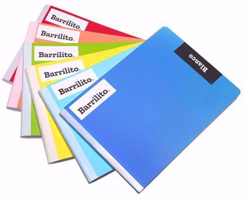 CUADERNO FORMA ITALIANA COSIDO BARRILITO BLANCO 100 HOJAS