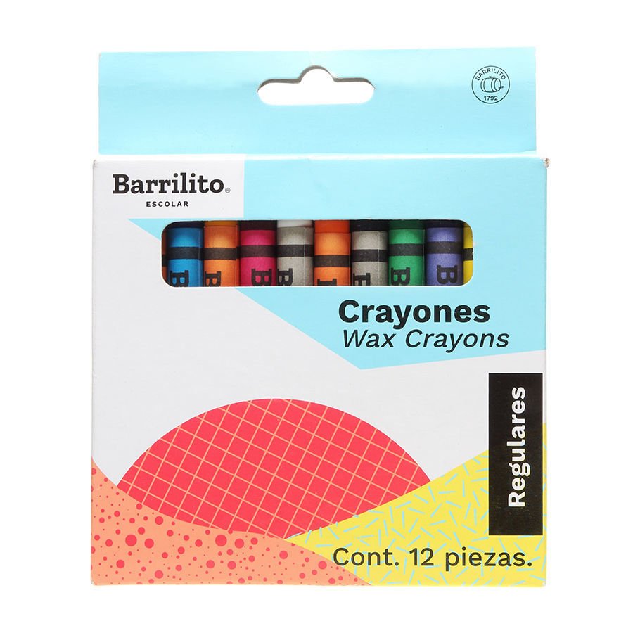 CRAYONES BARRILITO REDONDOS CON 12 PZS
