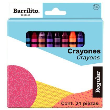 CRAYONES BARRILITO REDONDOS CON 24 PZS