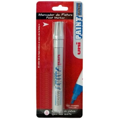 MARCADOR PERMANENTE AZOR UNIPAINT BLISTER PLATA