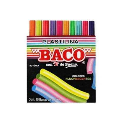 PLASTILINA BACO CON 10 BARRITAS FLORECENTE