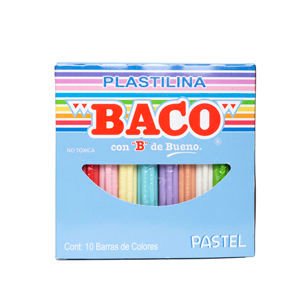 PLASTILINA BACO CON 10 BARRITAS PASTEL B1