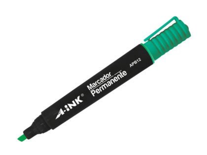 MARCADOR PERMANENTE PLASTICO MAE A-INK APB12 VERDE