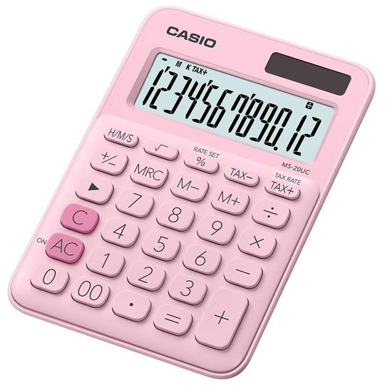 CALCULADORA CASIO MS20UC 12 DIG ROSA