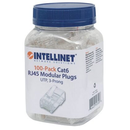 PLUG RJ45 INTELLINET CAT 6 UTP 100 PZAS