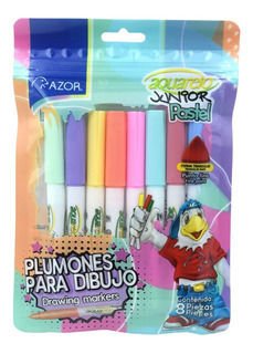 PLUMÍN AQUARELO JUNIOR AZOR CON 8 COLOR PASTEL