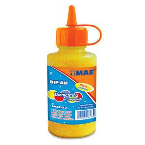 DIAMANTINA CON PEGAMENTO MAE 60ML AMARILLO