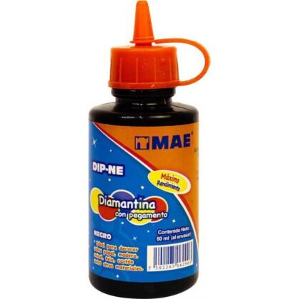 DIAMANTINA CON PEGAMENTO MAE 60ML NEGRO