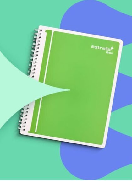 CUADERNO PROFESIONAL DOBLE ARILLO ESTRELLA UNICO DE RAYA  100 HOJAS