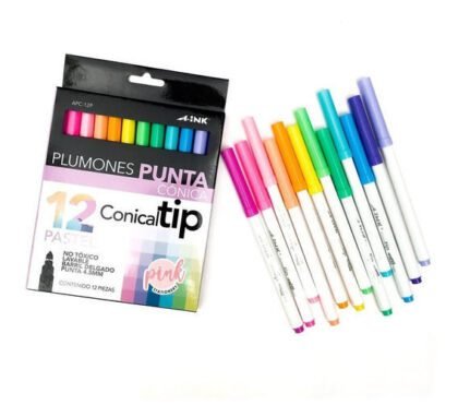 PLUMÓN MAE A-INK PUNTA CONICA PASTELES CON 12
