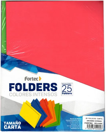 FOLDER FORTEC INTENSO ARCOIRIS TAMAÑO CARTA CON 25