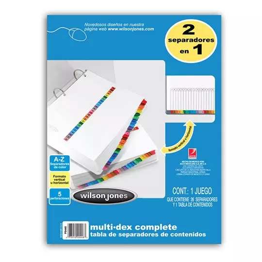 SEPARADOR MULTIDEX ALFABÉTICO A-Z ACCO TAMAÑO CARTA