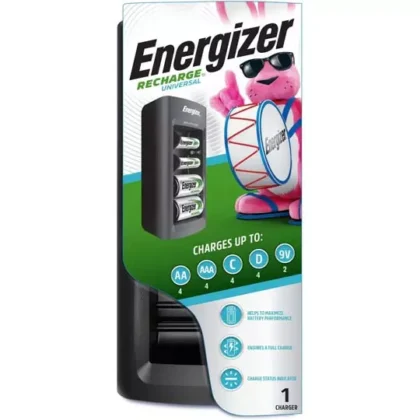 CARGADOR ENERGIZER DE BATERIAS UNIVERSAL CAPACIDAD PARA 2 O 4 PILAS AA, AAA,D,C,9V