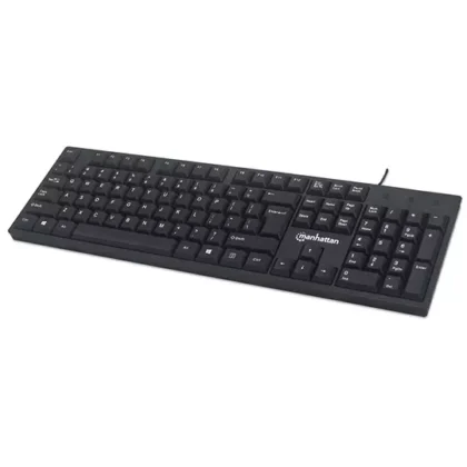 TECLADO MANHATTAN ALÁMBRICO USB NEGRO TECLADO EN INGLÉS