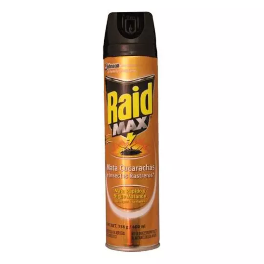 INSECTICIDA EN AEROSOL RAID MAX, CUCARACHAS E INSECTOS DE 400ML