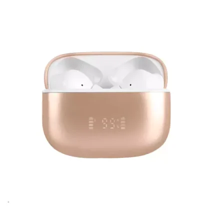 AUDÍFONOS TWS PERFECT CHOICE ANC+ENC INTUNE BEIGE CON BLANCO