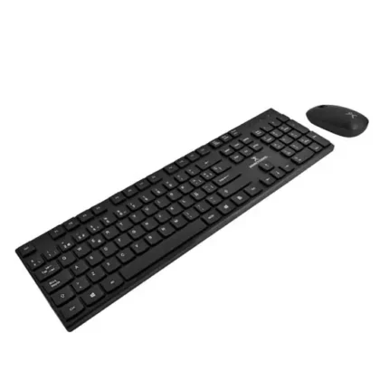KIT DE TECLADO Y MOUSE PERFECT CHOICE SILENCIOSO ANTIDERRAMES COLOR NEGRO