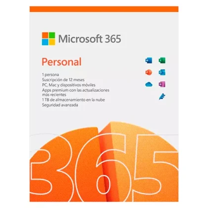 MICROSOFT OFFICE 365 PERSONAL ESD VIGENCIA 1 AÑO WINDOWS 10, 11, MACOS, IOS Y ANDROID