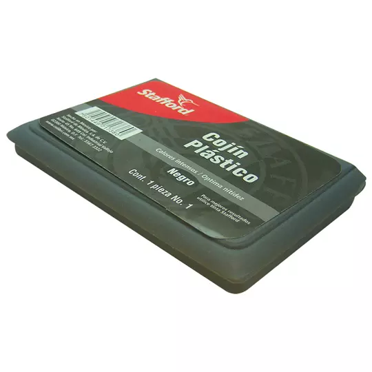 COJÍN PARA SELLO STAFFORD AZOR ESTUCHE PLÁSTICO NO. 1 TINTA COLOR NEGRO