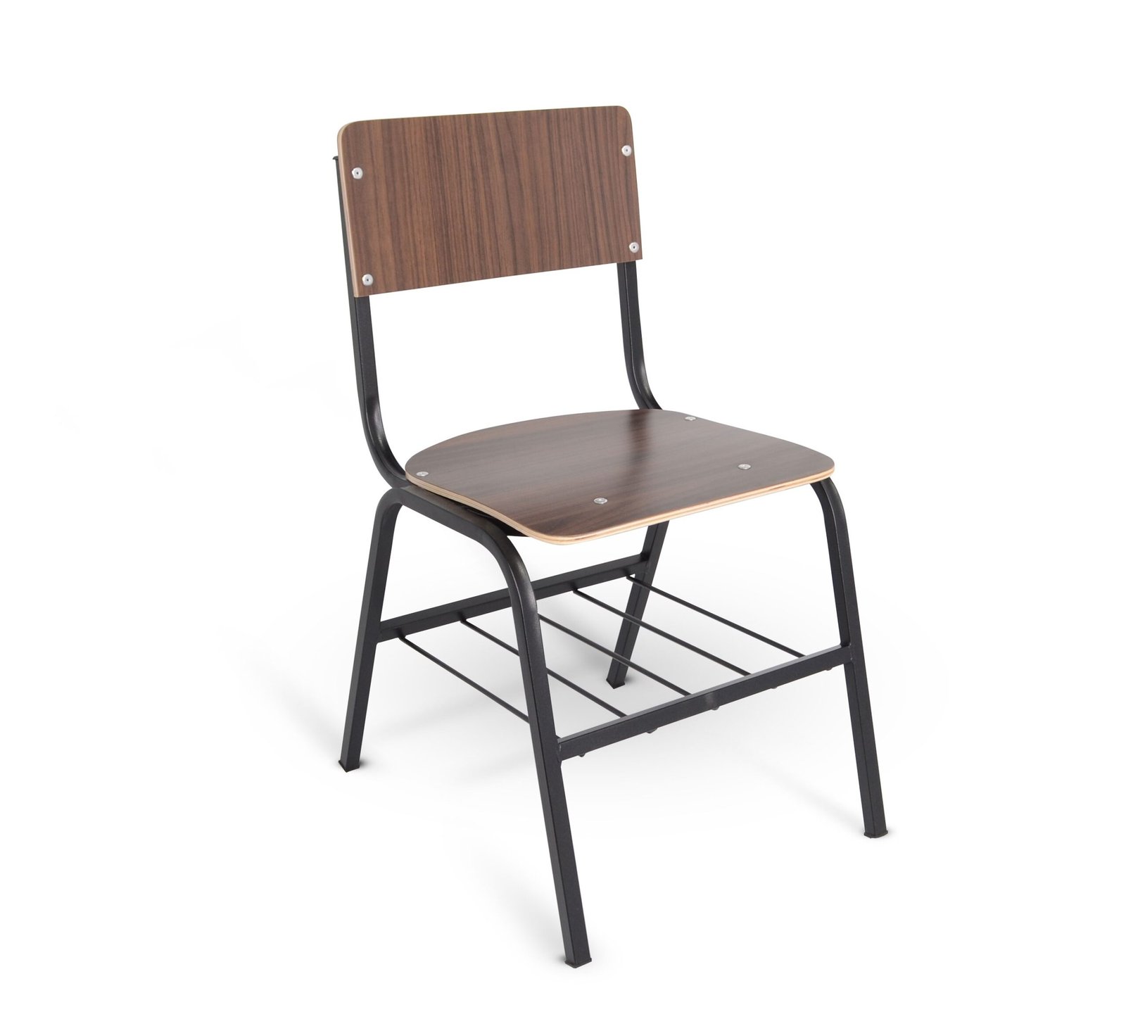 SILLA DE TRIPLAY CON LAMINANDO DE PLASTICO Y PARRILLA ADL