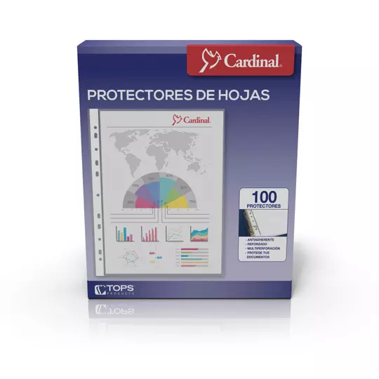PROTECTOR HOJAS OXFORD CARDINAL TAMAÑO CARTA ANTIR PAQUETE CON 100